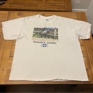 Vintage Y2K 2000s Smarty Jones Kentucky Derby Horse Racing Shirt 2XL White